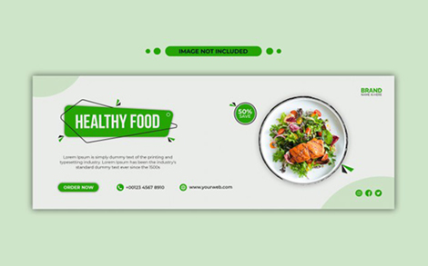 بنر تبلیغاتی وب غذای سالم - Healthy food recipe promotion