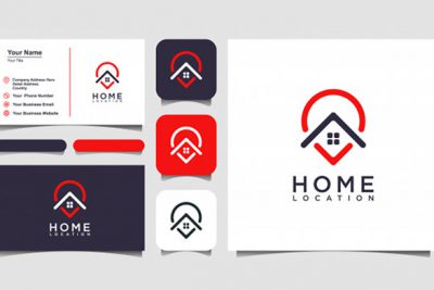 کارت ویزیت و لوگو مشاورین املاک - Home location logo and business card