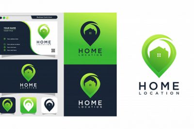 کارت ویزیت و لوگو چند منظوره - Home location logo business card