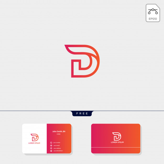 کارت ویزیت و لوگو چند منظوره – Initial D logo and business card