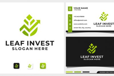 کارت ویزیت و لوگو چند منظوره برگ – Nature leaf logo and business card