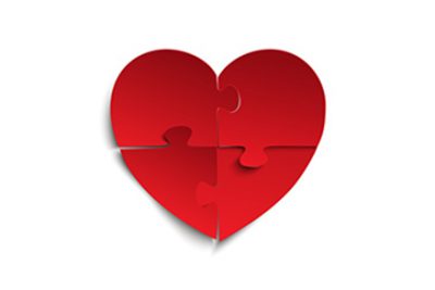 وکتور پازل قلب - Jigsaw puzzle heart pieces
