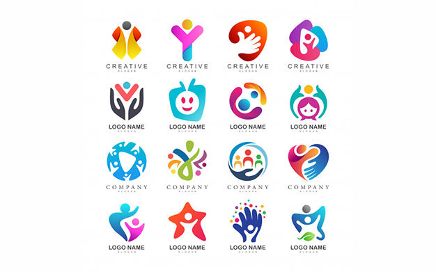 مجموعه لوگو چند منظوره - Kids care logo collection