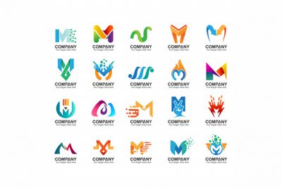 لوگو حرف m انگلیسی– Letter m logo set