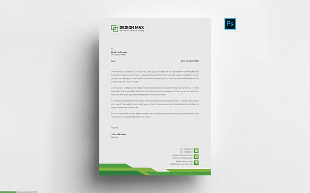 سربرگ A4 چند منظوره – Professional letterhead design