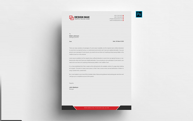 سربرگ A4 چند منظوره - Company professional letterhead