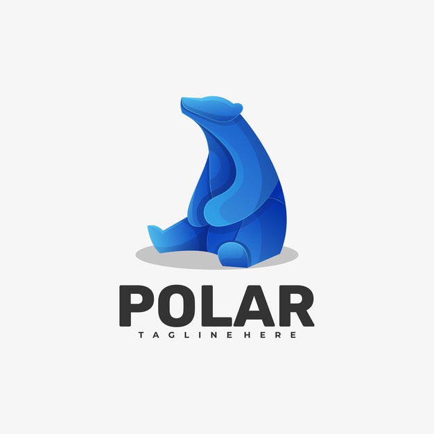 لوگو خرس قطبی – Logo polar gradient colorful