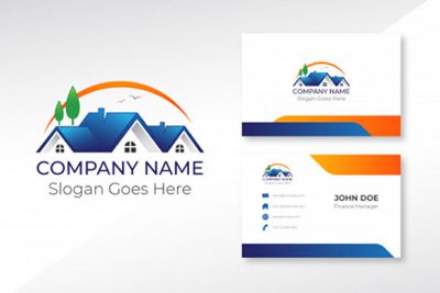 کارت ویزیت و لوگو مشاورین املاک - Logo real estate with business card