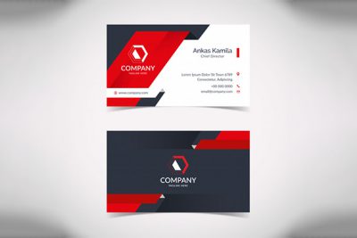 کارت ویزیت و لوگو چند منظوره – Modern business card with geometric shape