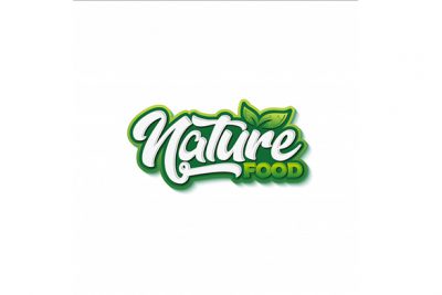 لوگو تایپوگرافی غذای گیاهی - Natural food typography logo