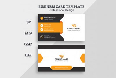کارت ویزیت شرکتی - Orange elegant business card