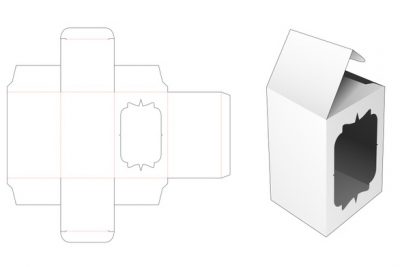 قالب تیغ کارت دای کات جعبه محصول - Packaging box with display luxury window die cut