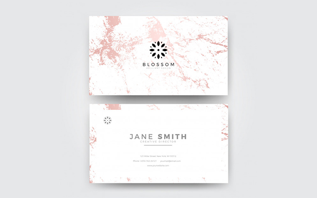 کارت ویزیت و لوگو چند منظوره – Pink marble modern feminine business card