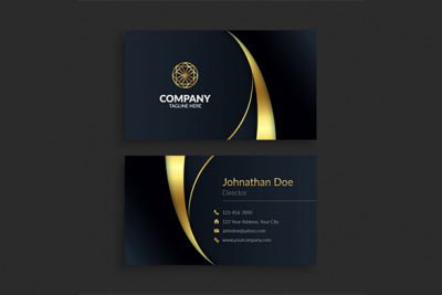 کارت ویزیت حرفه ای چند منظوره - Professional black & gold business card