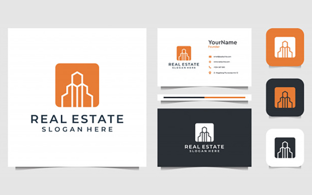 کارت ویزیت و لوگو چند منظوره - Real estate Logo and business card