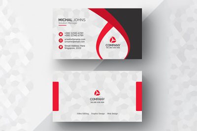 کارت ویزیت تجاری - Red geometric business card