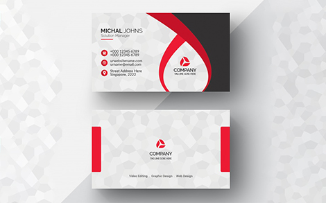 کارت ویزیت تجاری - Red geometric business card