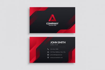 کارت ویزیت و لوگو چند منظوره – Red modern business card