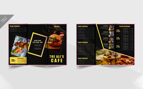 منو رستوران و فست فود و کافه سه لت - Restaurant menu template