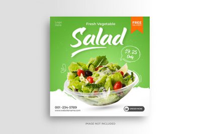 بنر تبلیغاتی غذای گیاهی - Salad promotion instagram post