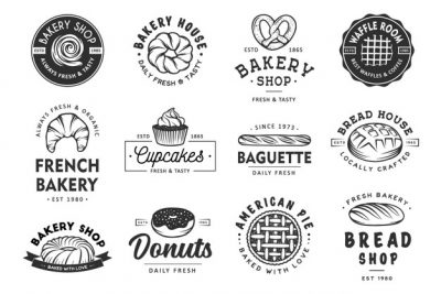 مجموعه لوگو نان و شیرینی – Set of bakery logo