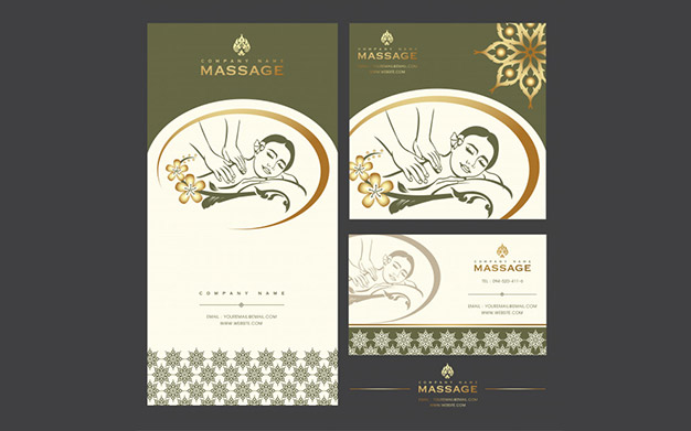 کارت ویزیت و لوگو مناسب سالن ماساژ - Massage salon logo and business card