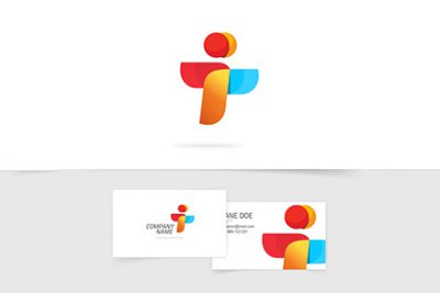کارت ویزیت و لوگو چند منظوره – Two people unity logo business card