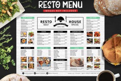 منو تایپوگرافی رستوران - Typography restaurant menu