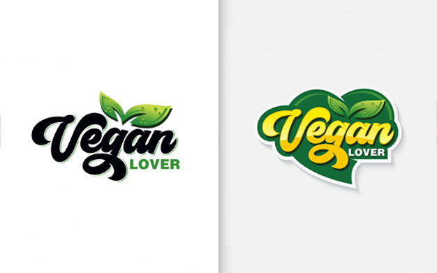لوگو تایپوگرافی گیاه خواری - Vegan typography logo