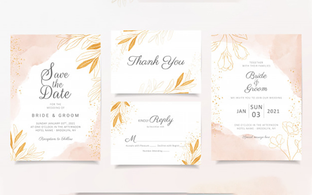کارت دعوت مراسم - Watercolor creamy wedding invitation