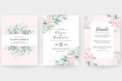 کارت دعوت مراسم - Wedding invitation soft peach watercolor floralکارت دعوت مراسم - Wedding invitation soft peach watercolor floral
