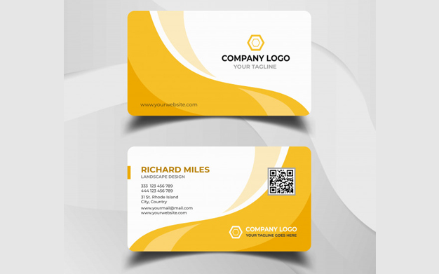 کارت ویزیت شرکتی - White and yellow business card