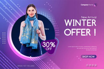 بنر تبلیغاتی زمستانی - Winter offer sale banner