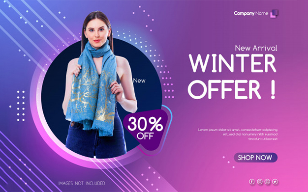 بنر تبلیغاتی زمستانی - Winter offer sale banner