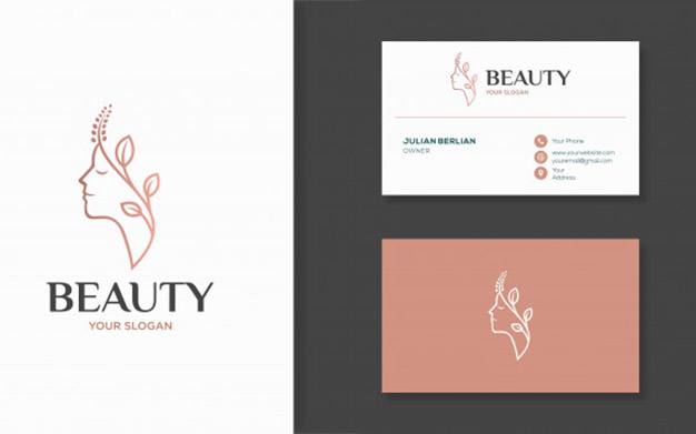 کارت ویزیت مناسب سالن زیبایی - beauty salon logo and business card