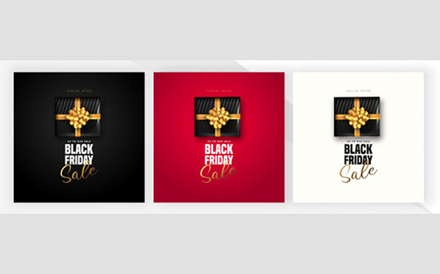 بنر حراج جمعه سیاه - discount 50% offer for black friday sale lettering