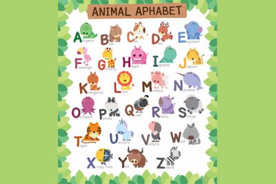 مجموعه کاراکتر کارتونی حیوانات آموزش الفبا - Animals alphabet education for kids