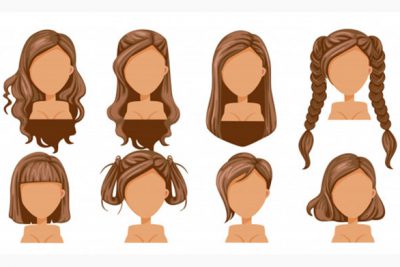 مجموعه کاراکتر مدل موی زنانه – Beautiful hairstyle brown hair women