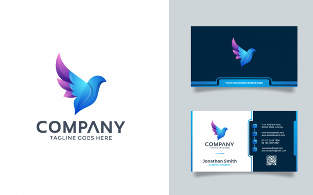 کارت ویزیت و لوگو چند منظوره – Bird logo with business card