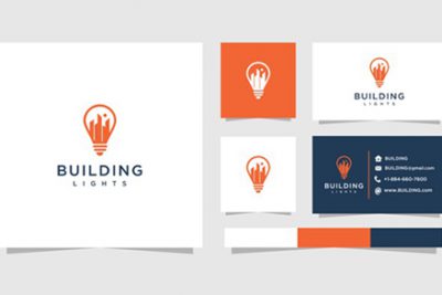 کارت ویزیت و لوگو چند منظوره – Building logo with lights business card