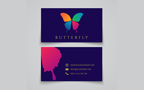 کارت ویزیت و لوگو چند منظوره – Bussiness card butterfly logo