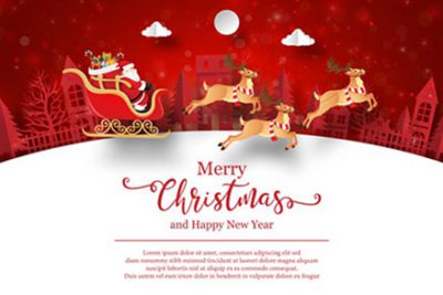 بنر و کارت پستال تبریک کریسمس - Christmas postcard of santa claus