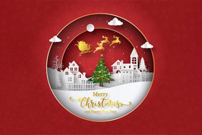 کارت پستال تبریک کریسمس - Christmas postcard of santa claus
