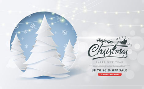 بنر حراج و تبریک کریسمس - Christmas sale banner with calligraphic