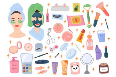 مجموعه آیکون روزانه مراقبت از پوست - Collection of skin care routine icons