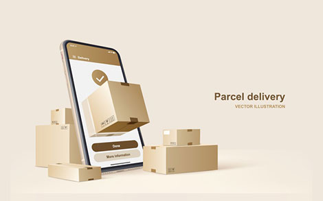 بنر خدمات تحویل سریع سفارش آنلاین - Concept for fast delivery service