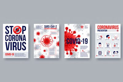 مجموعه پوستر اینفوگرافیک ویروس کرونا – Coronavirus poster set with infographics