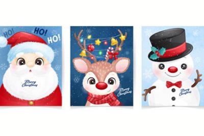 مجموعه بابانوئل زیبا برای کریسمس - Cute santa claus set for christmas