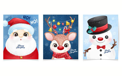 مجموعه بابانوئل زیبا برای کریسمس - Cute santa claus set for christmas