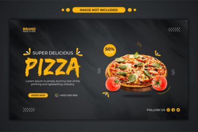 بنر تبلیغاتی فست فود مناسب وب - Pizza menu web banner